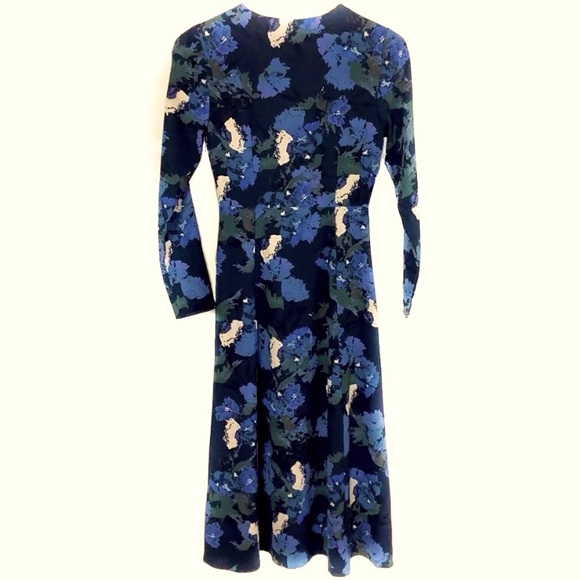 WILFRED Aritzia Floral Aubagne Cut Out Tie Front Dress Black w/ Cream Blue - Picture 7 of 14